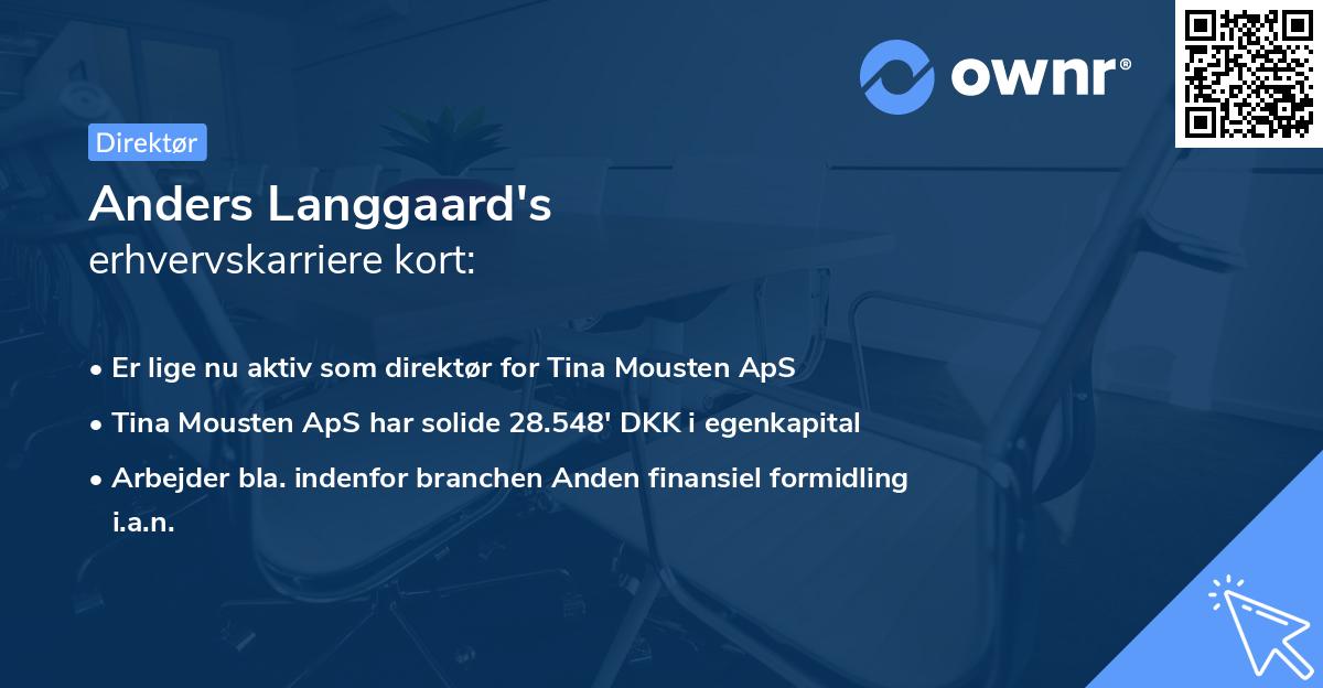 Anders Langgaard's erhvervskarriere kort