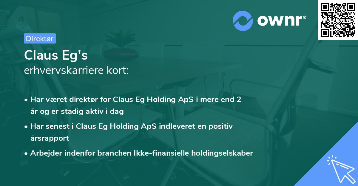 Claus Eg's erhvervskarriere kort