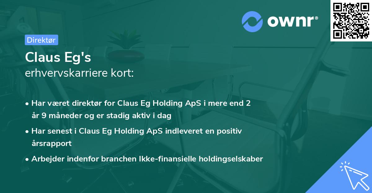 Claus Eg's erhvervskarriere kort