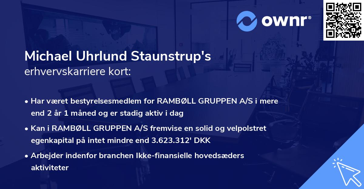 Michael Uhrlund Staunstrup's erhvervskarriere kort