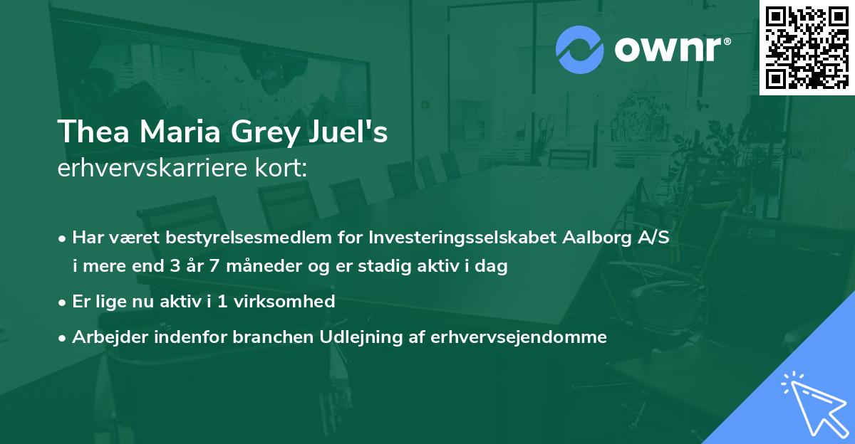 Thea Maria Grey Juel's erhvervskarriere kort