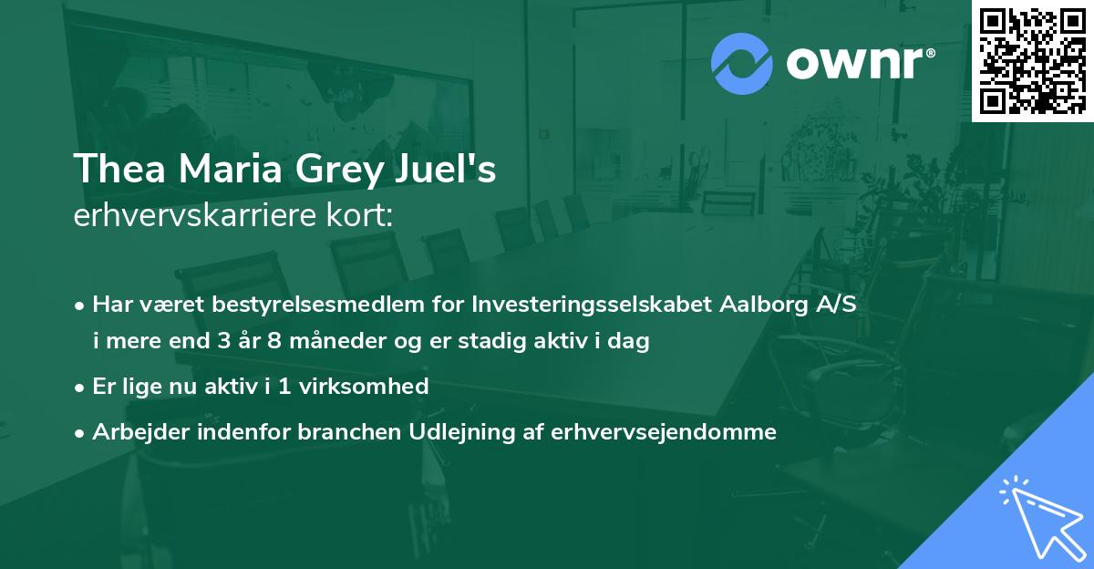 Thea Maria Grey Juel's erhvervskarriere kort