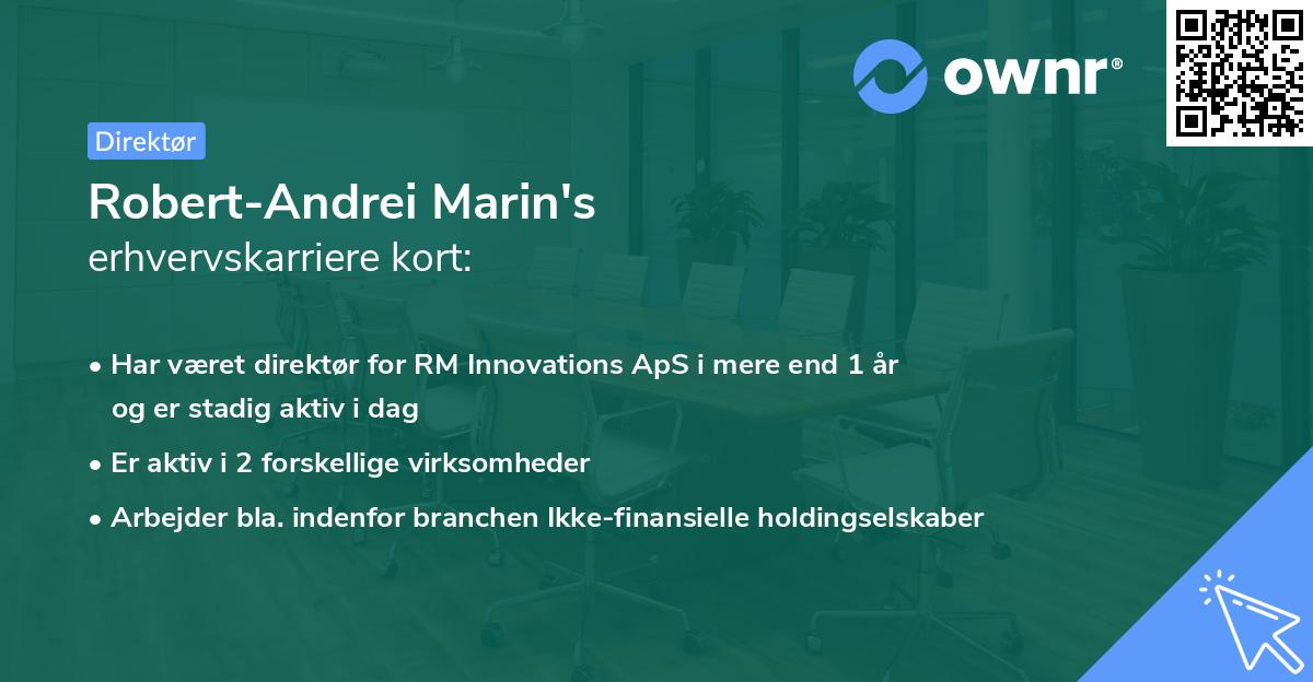 Robert-Andrei Marin's erhvervskarriere kort