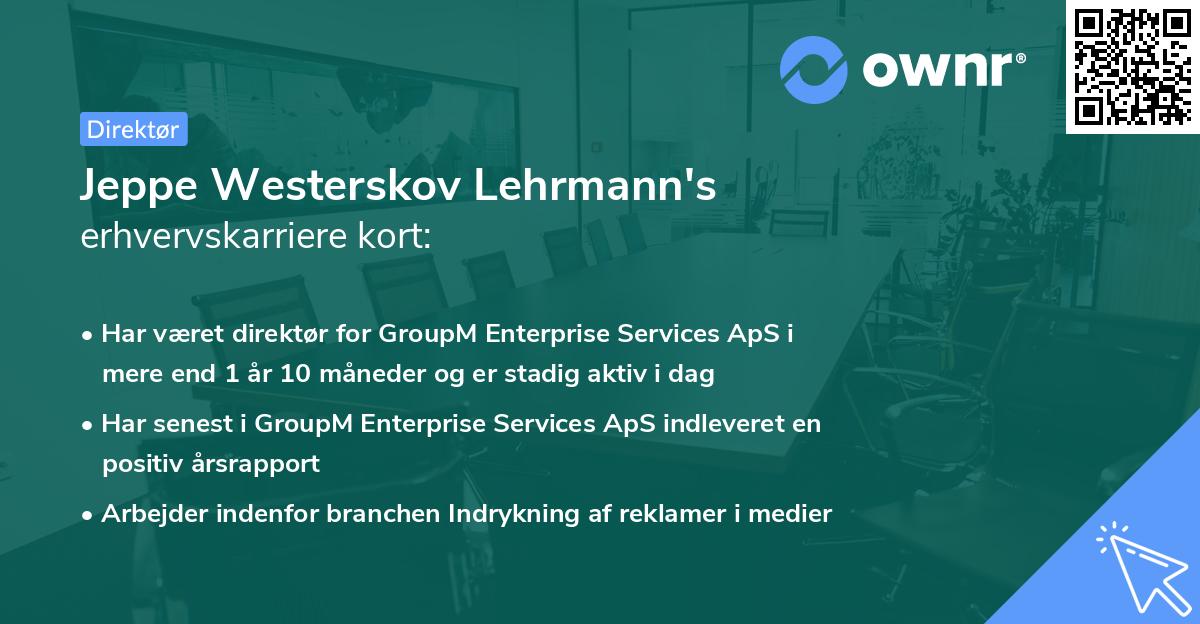 Jeppe Westerskov Lehrmann's erhvervskarriere kort