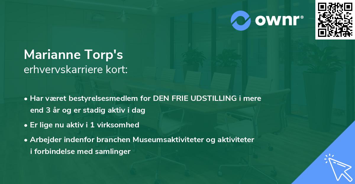 Marianne Torp's erhvervskarriere kort