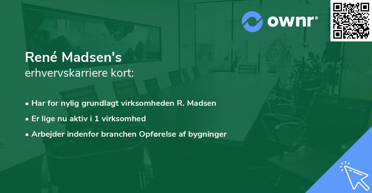 René Madsen's erhvervskarriere kort