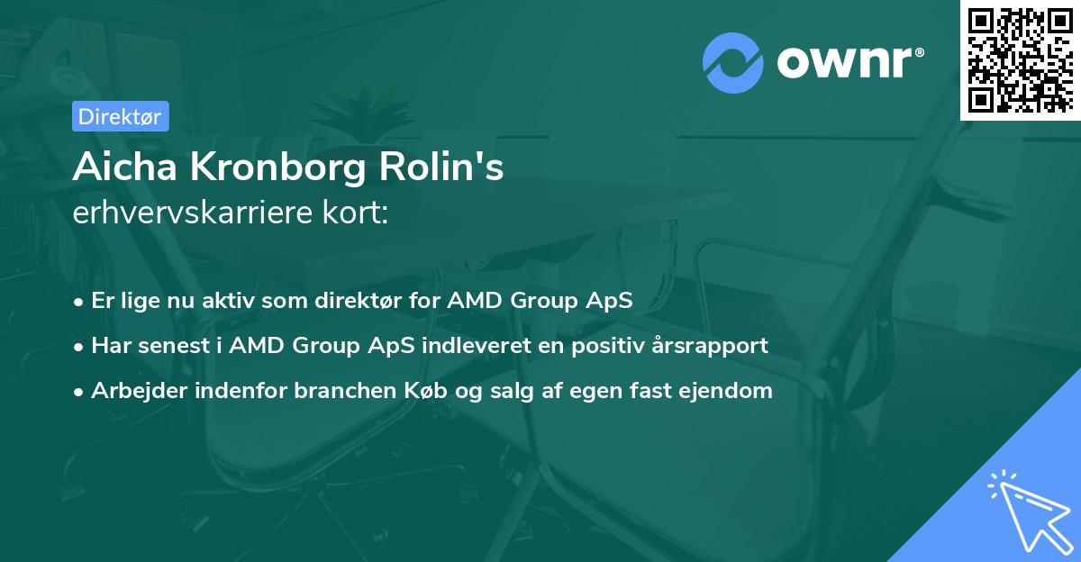 Aicha Kronborg Rolin's erhvervskarriere kort