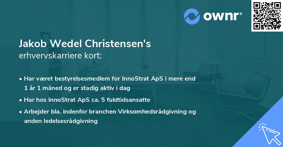 Jakob Wedel Christensen's erhvervskarriere kort