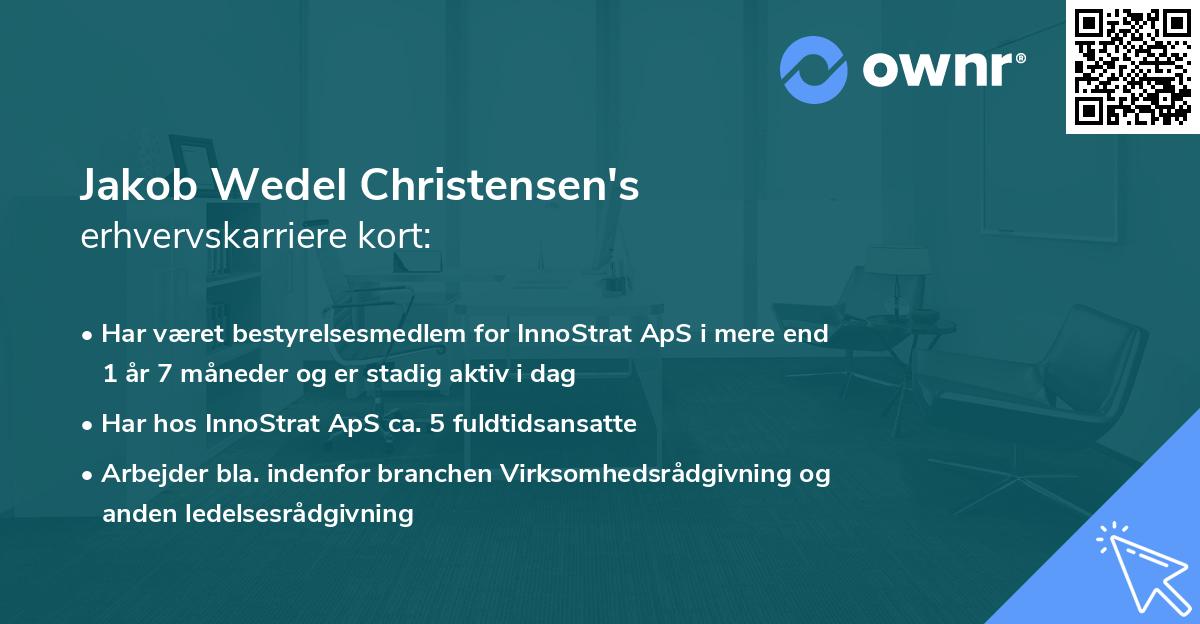 Jakob Wedel Christensen's erhvervskarriere kort