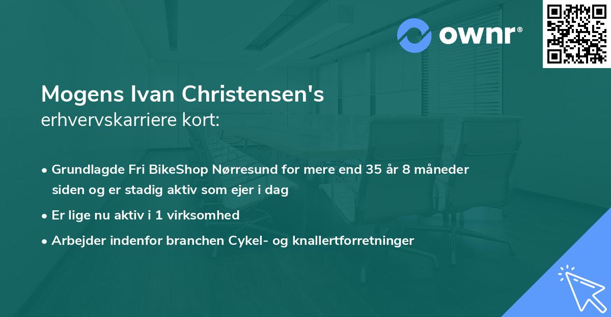 Mogens Ivan Christensen's erhvervskarriere kort