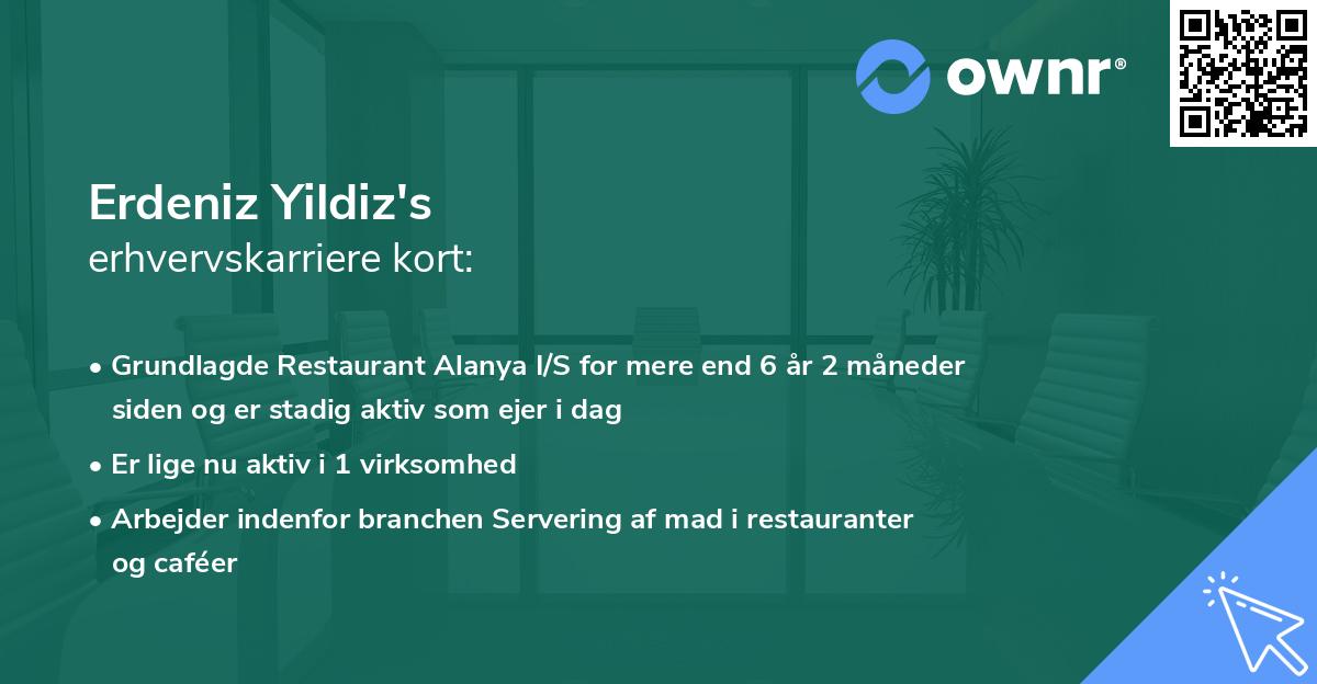 Erdeniz Yildiz's erhvervskarriere kort