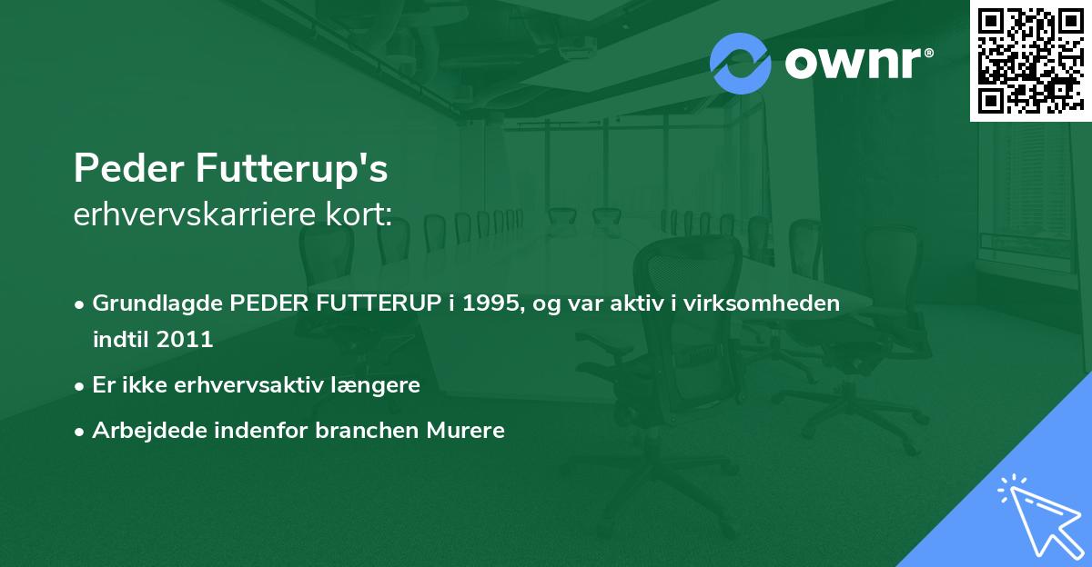Peder Futterup's erhvervskarriere kort