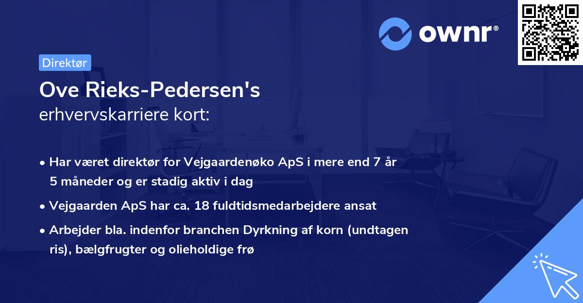 Ove Rieks-Pedersen's erhvervskarriere kort