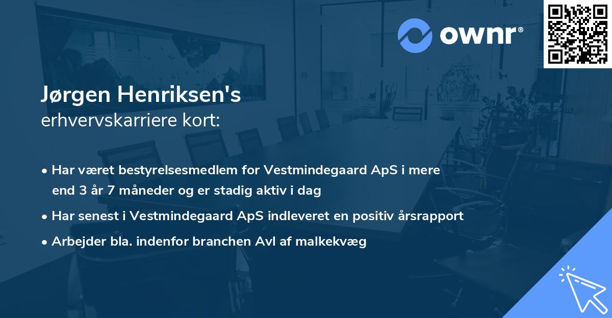 Jørgen Henriksen's erhvervskarriere kort
