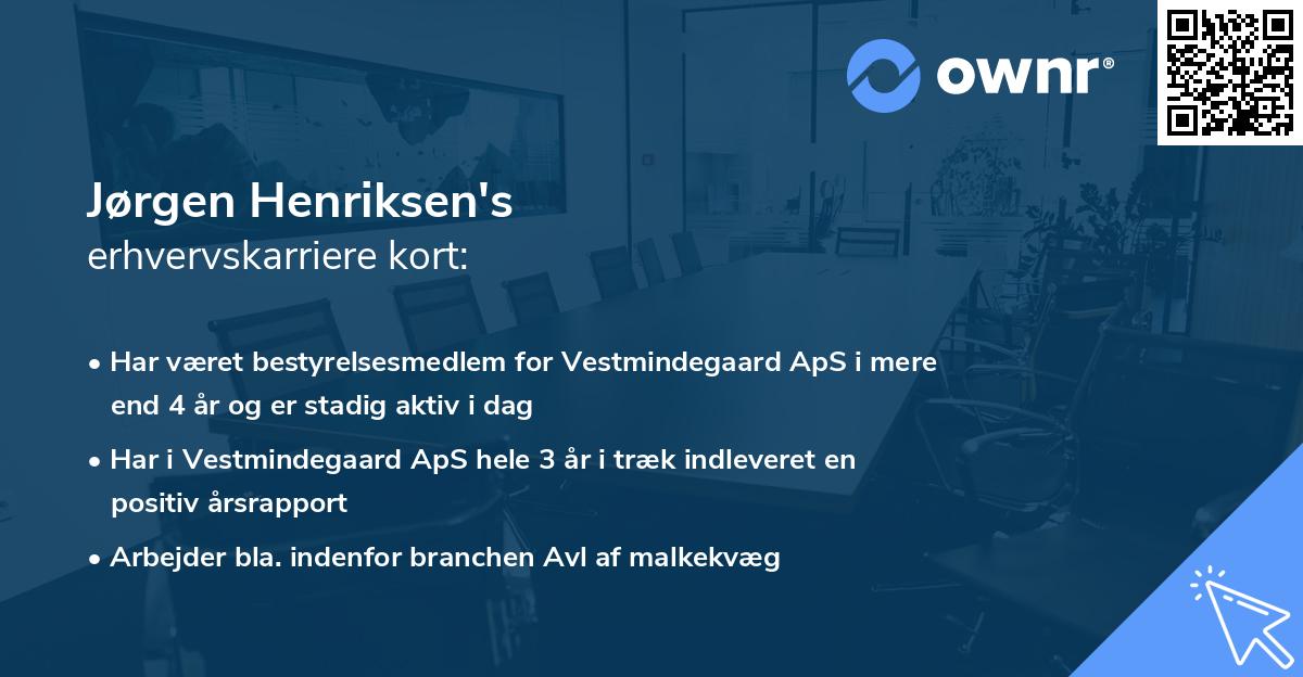 Jørgen Henriksen's erhvervskarriere kort