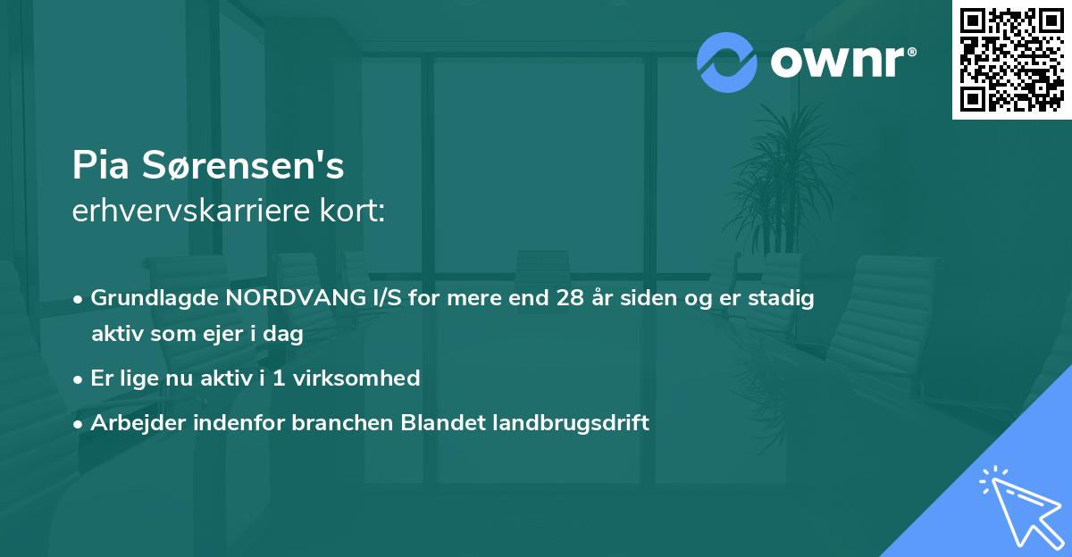 Pia Sørensen's erhvervskarriere kort