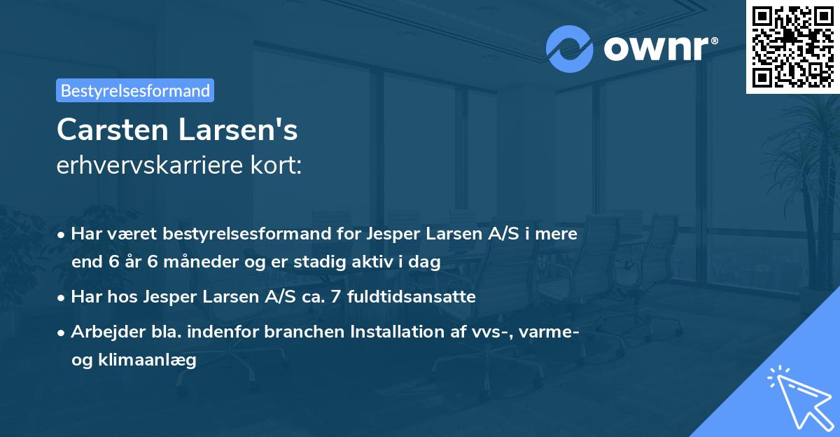 Carsten Larsen's erhvervskarriere kort