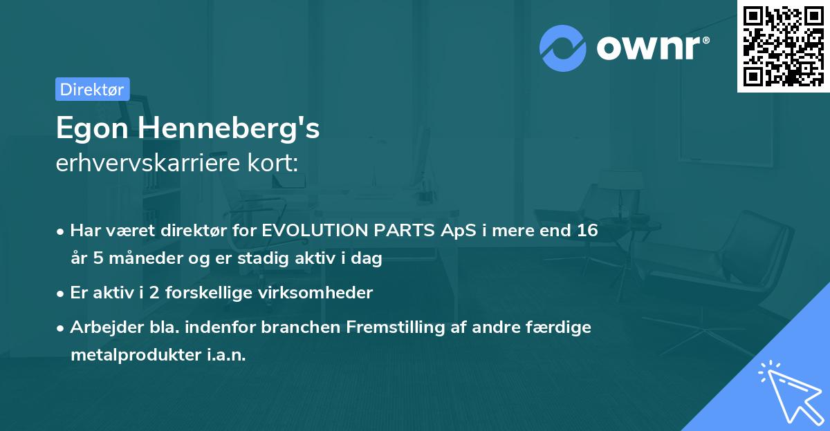 Egon Henneberg's erhvervskarriere kort