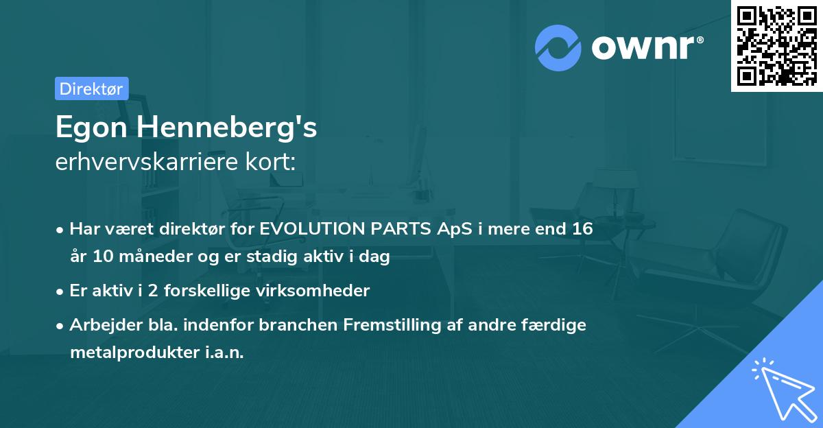 Egon Henneberg's erhvervskarriere kort