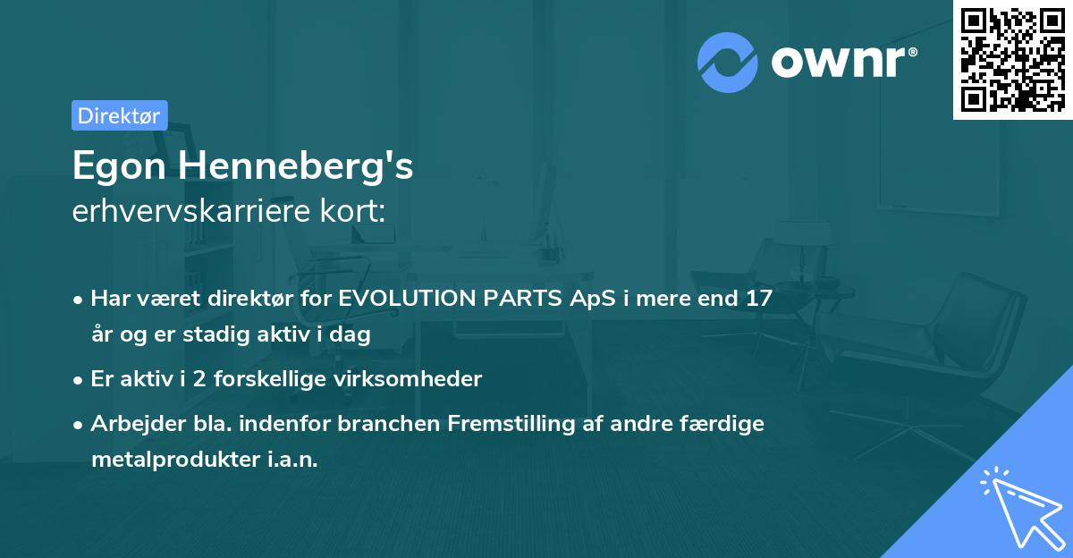 Egon Henneberg's erhvervskarriere kort