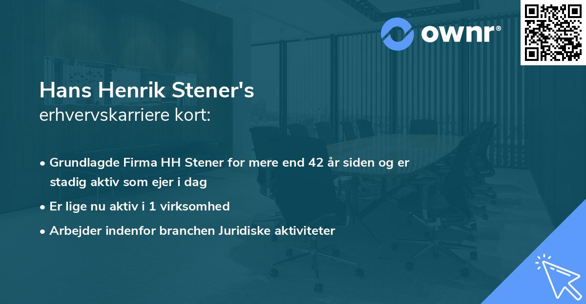Hans Henrik Stener's erhvervskarriere kort