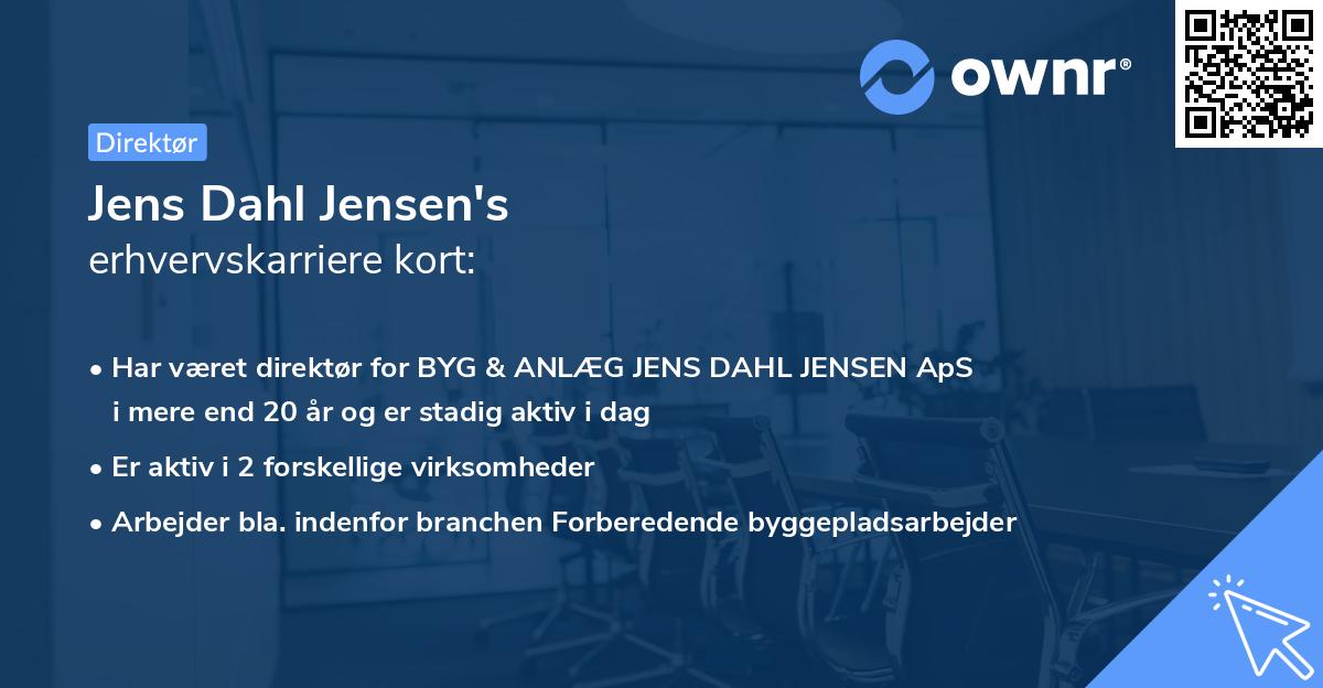 Jens Dahl Jensen's erhvervskarriere kort