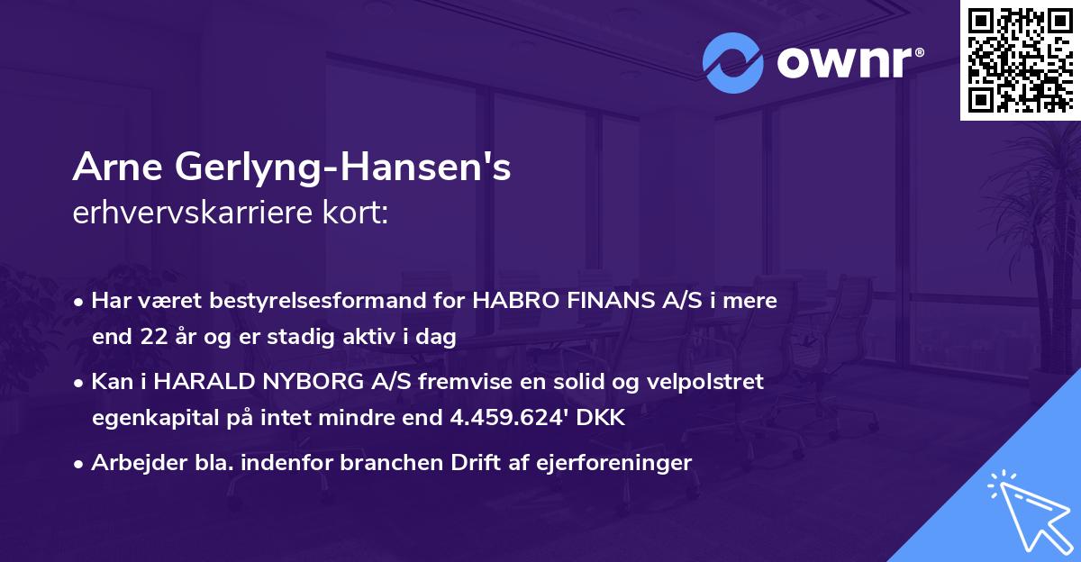 Arne Gerlyng-Hansen's erhvervskarriere kort