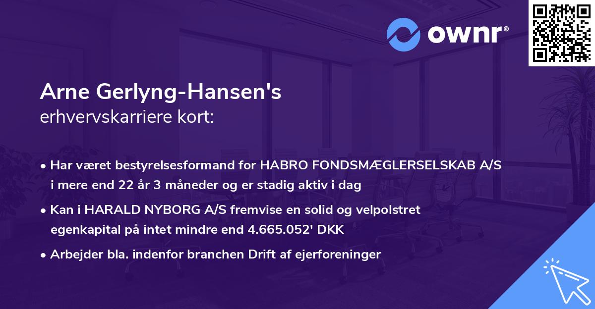 Arne Gerlyng-Hansen's erhvervskarriere kort