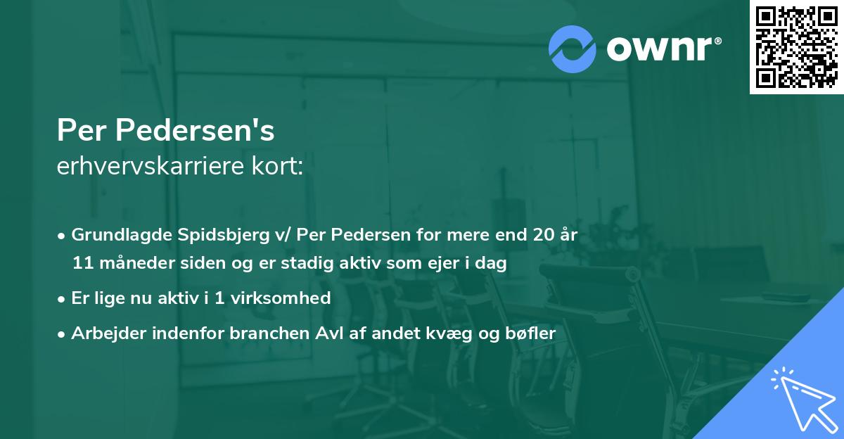 Per Pedersen's erhvervskarriere kort