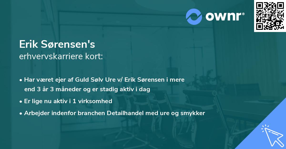 Erik Sørensen's erhvervskarriere kort