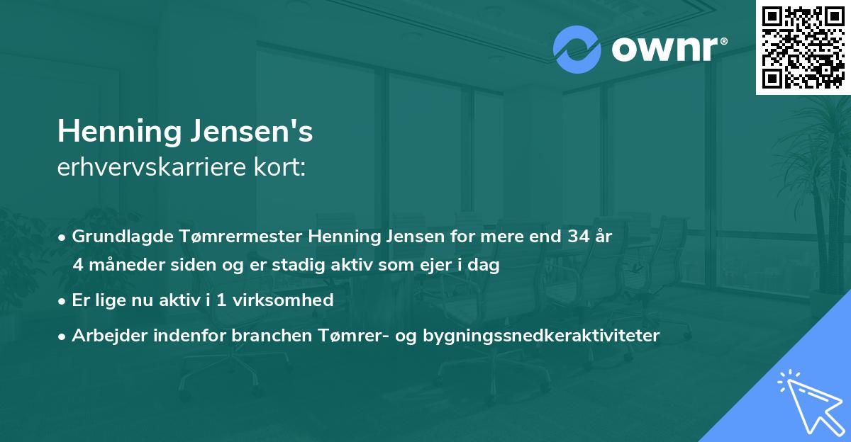 Henning Jensen's erhvervskarriere kort
