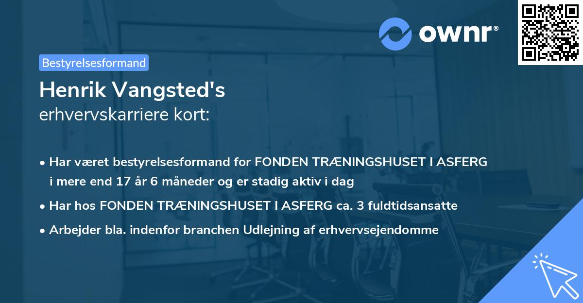 Henrik Vangsted's erhvervskarriere kort