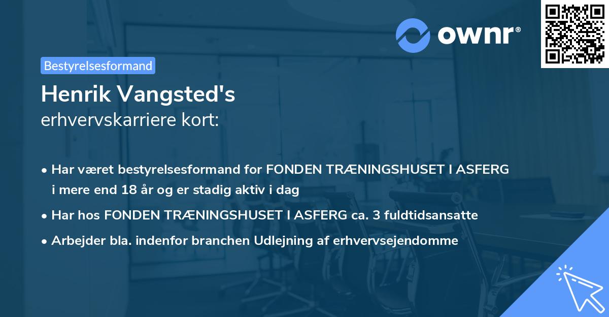 Henrik Vangsted's erhvervskarriere kort