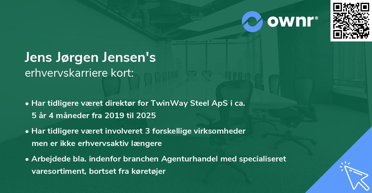Jens Jørgen Jensen's erhvervskarriere kort