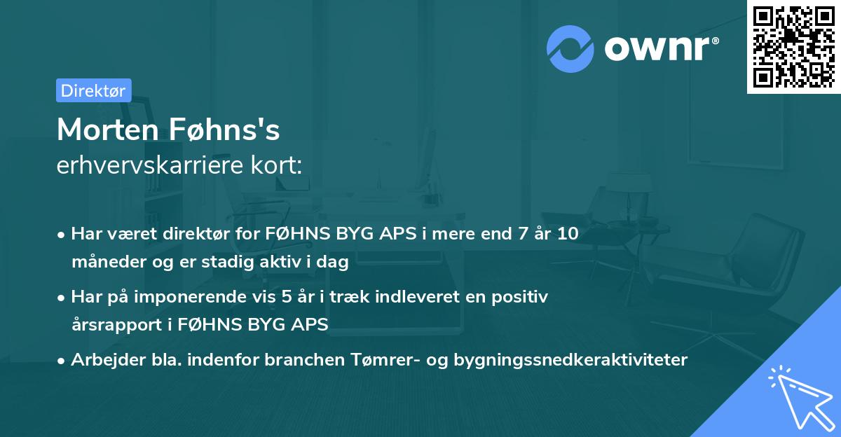 Morten Føhns's erhvervskarriere kort