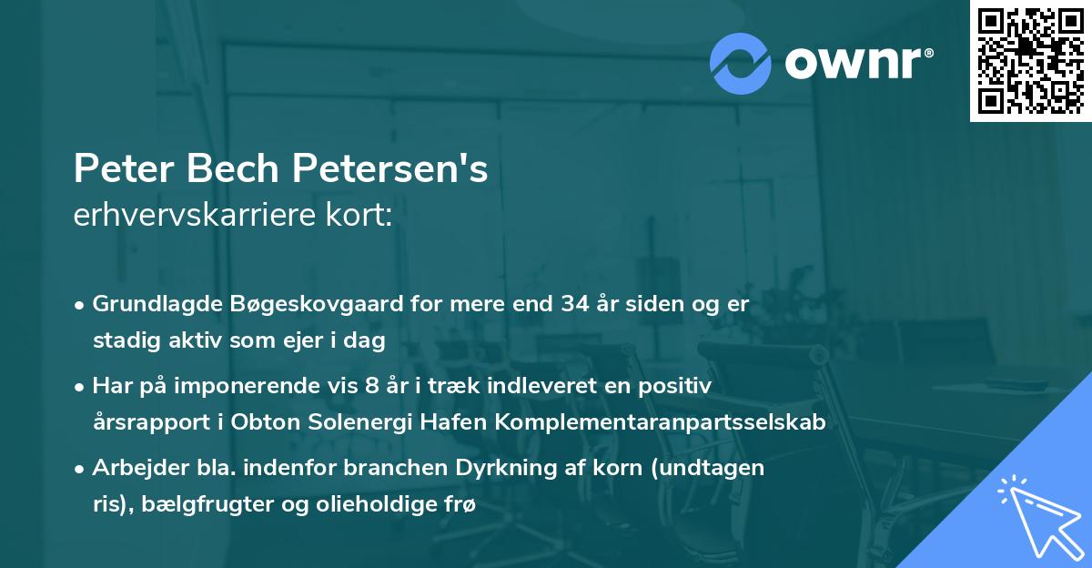 Peter Bech Petersen's erhvervskarriere kort