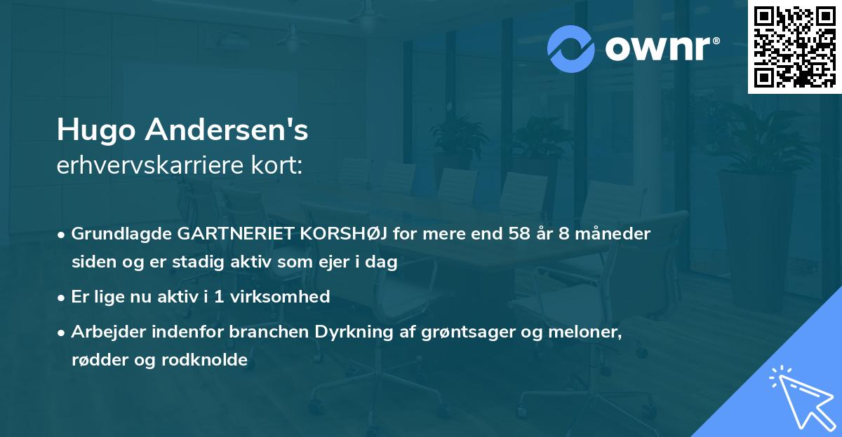 Hugo Andersen's erhvervskarriere kort