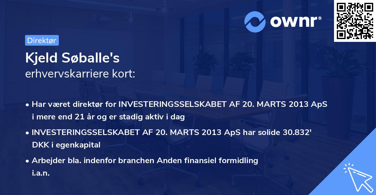 Kjeld Søballe's erhvervskarriere kort