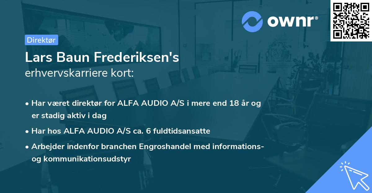 Lars Baun Frederiksen's erhvervskarriere kort