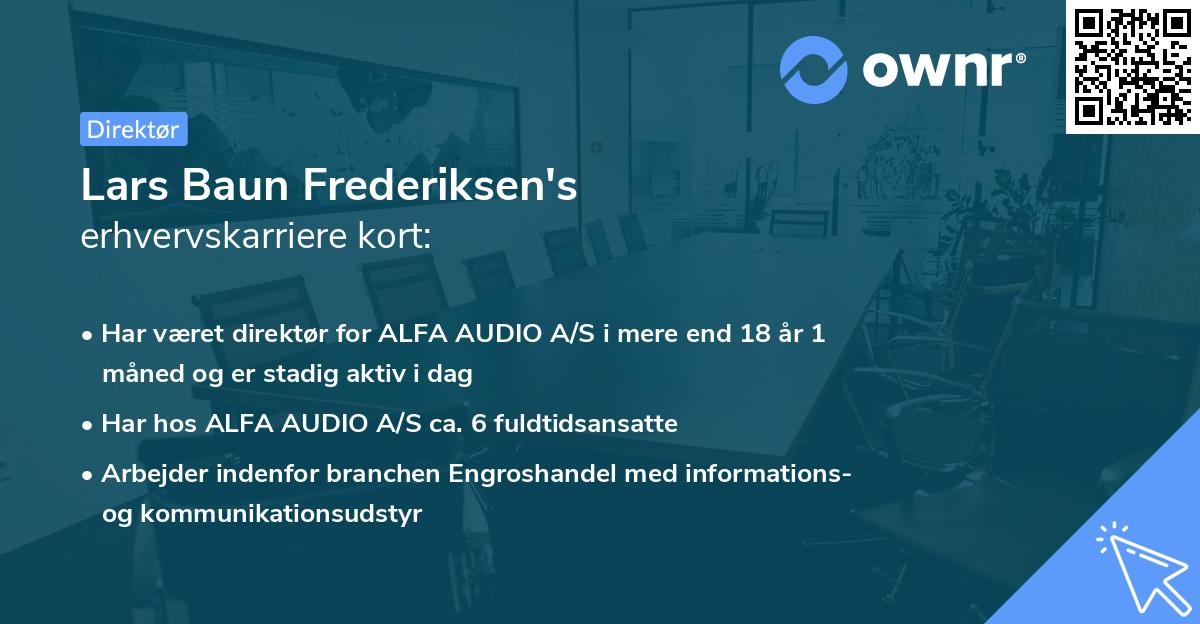 Lars Baun Frederiksen's erhvervskarriere kort