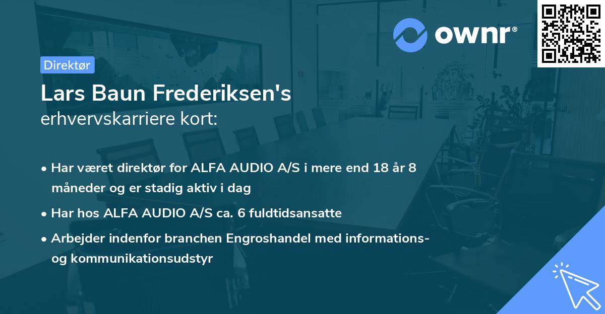Lars Baun Frederiksen's erhvervskarriere kort