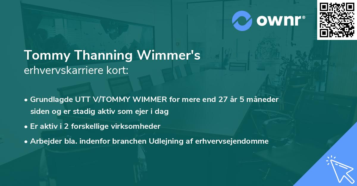 Tommy Thanning Wimmer's erhvervskarriere kort
