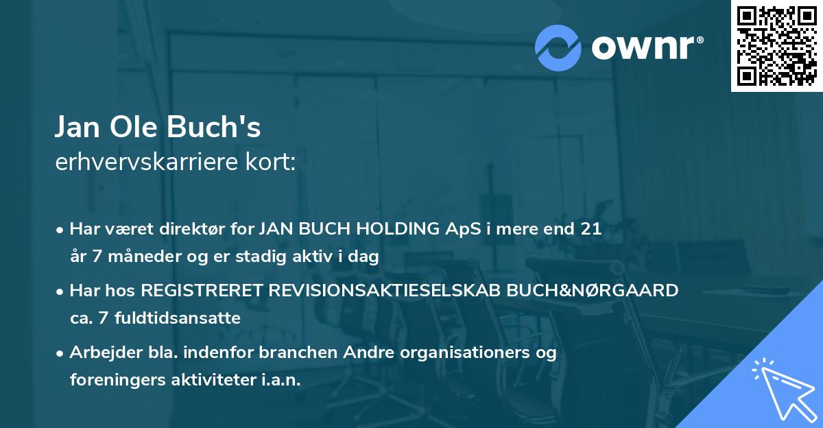 Jan Ole Buch's erhvervskarriere kort