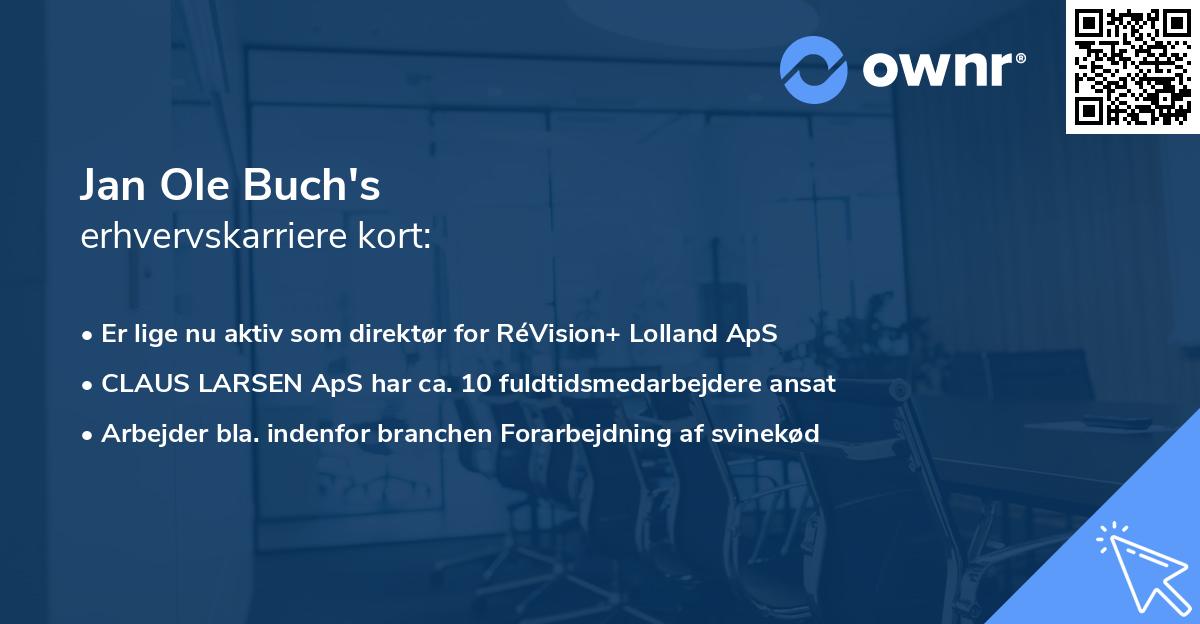 Jan Ole Buch's erhvervskarriere kort