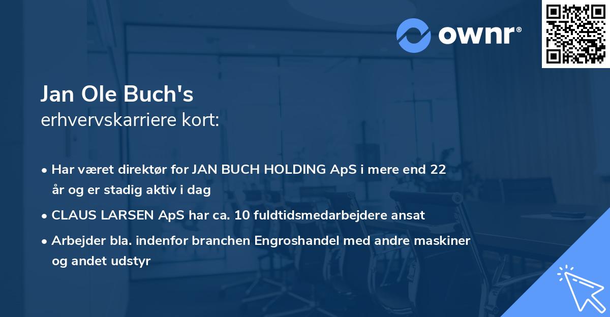 Jan Ole Buch's erhvervskarriere kort