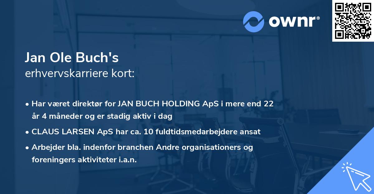 Jan Ole Buch's erhvervskarriere kort