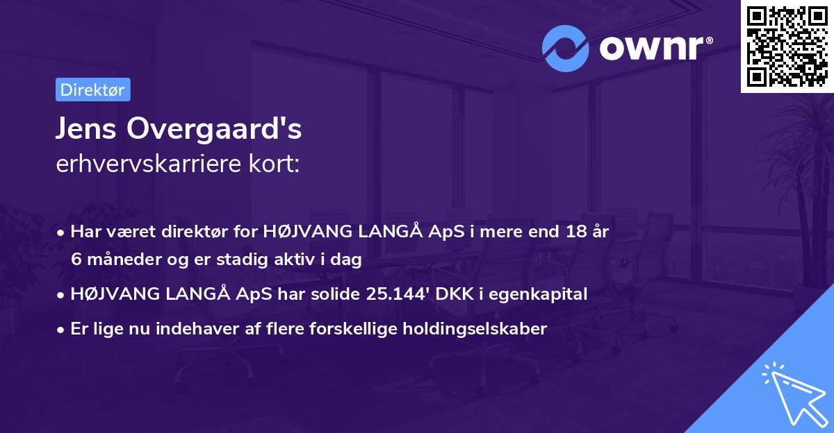 Jens Overgaard's erhvervskarriere kort