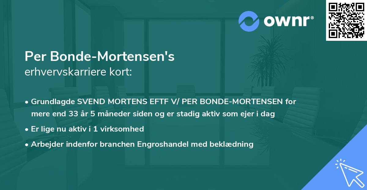 Per Bonde-Mortensen's erhvervskarriere kort