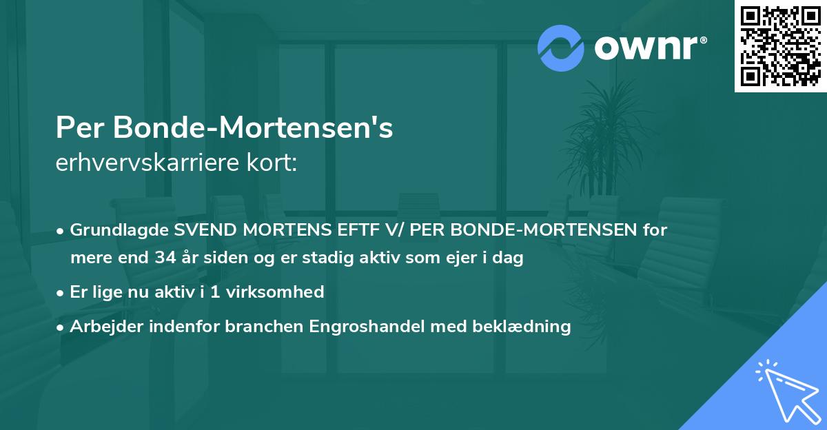 Per Bonde-Mortensen's erhvervskarriere kort