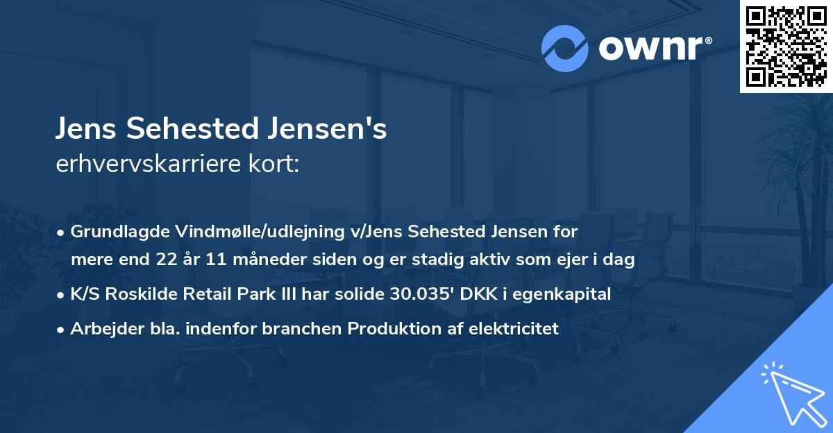 Jens Sehested Jensen's erhvervskarriere kort